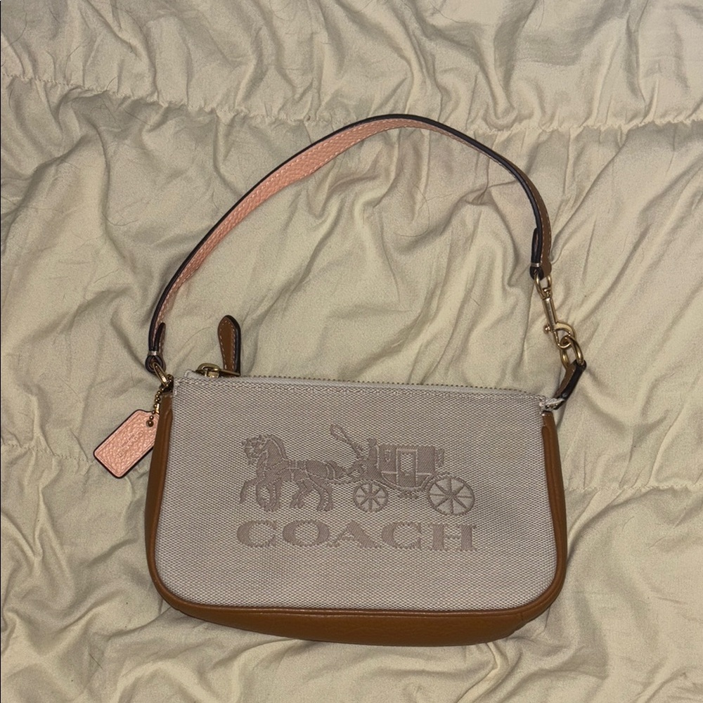 Coach Brown and Pink Nolita19 Clutch with Signature Style